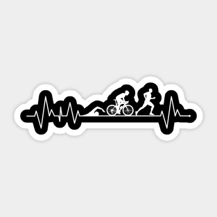 Triathlon Heartbeat Gift Sticker